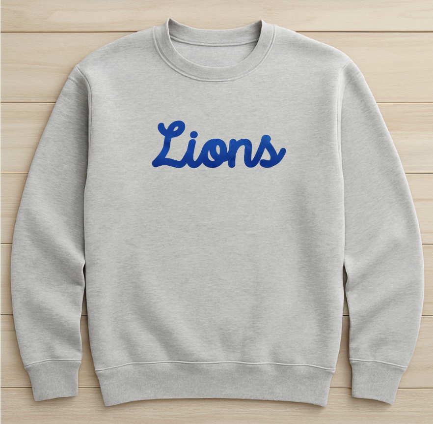 Lions thick cursive sweatshirt